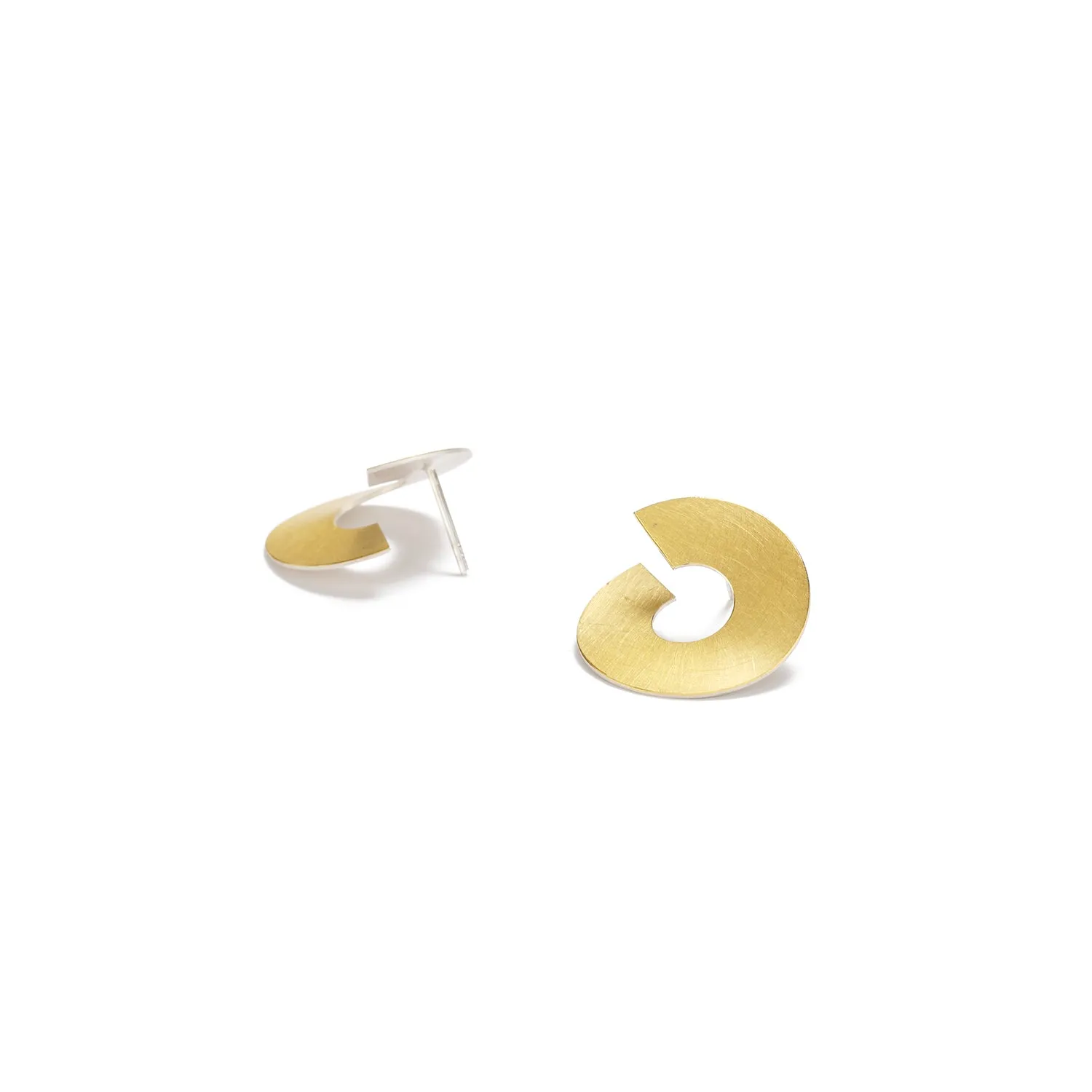 Medium Interrupted Circle Gold Earrings