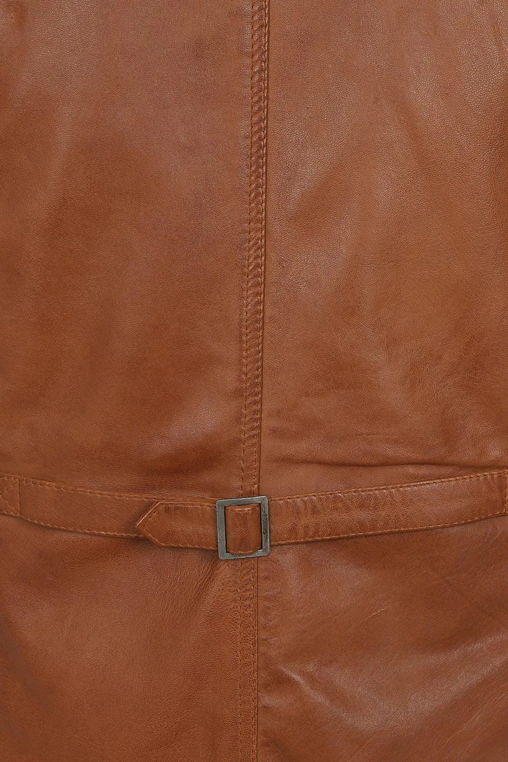 Men's Genuine Tan Leather Classic Waistcoat - 'TEDDY'