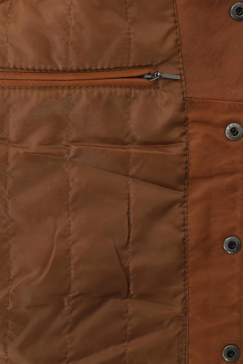 Men's Genuine Tan Leather Classic Waistcoat - 'TEDDY'