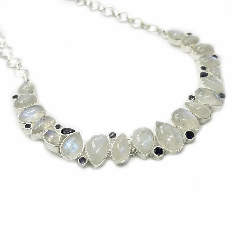 Moonstone Kyanite Gemstone Necklace