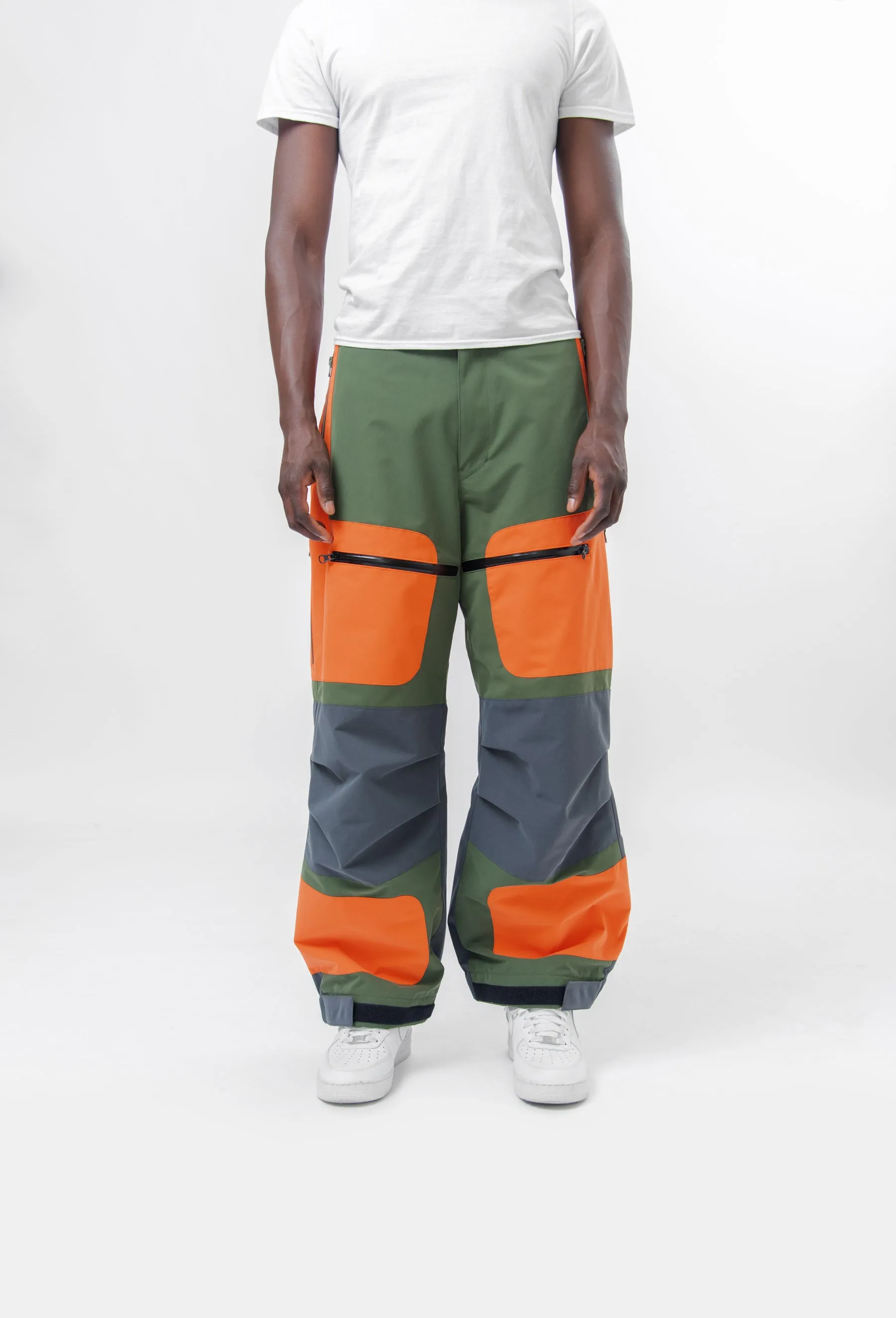 Nylon Canvas Triple Layered Pants Khaki/Orange/Grey WM-P011-051