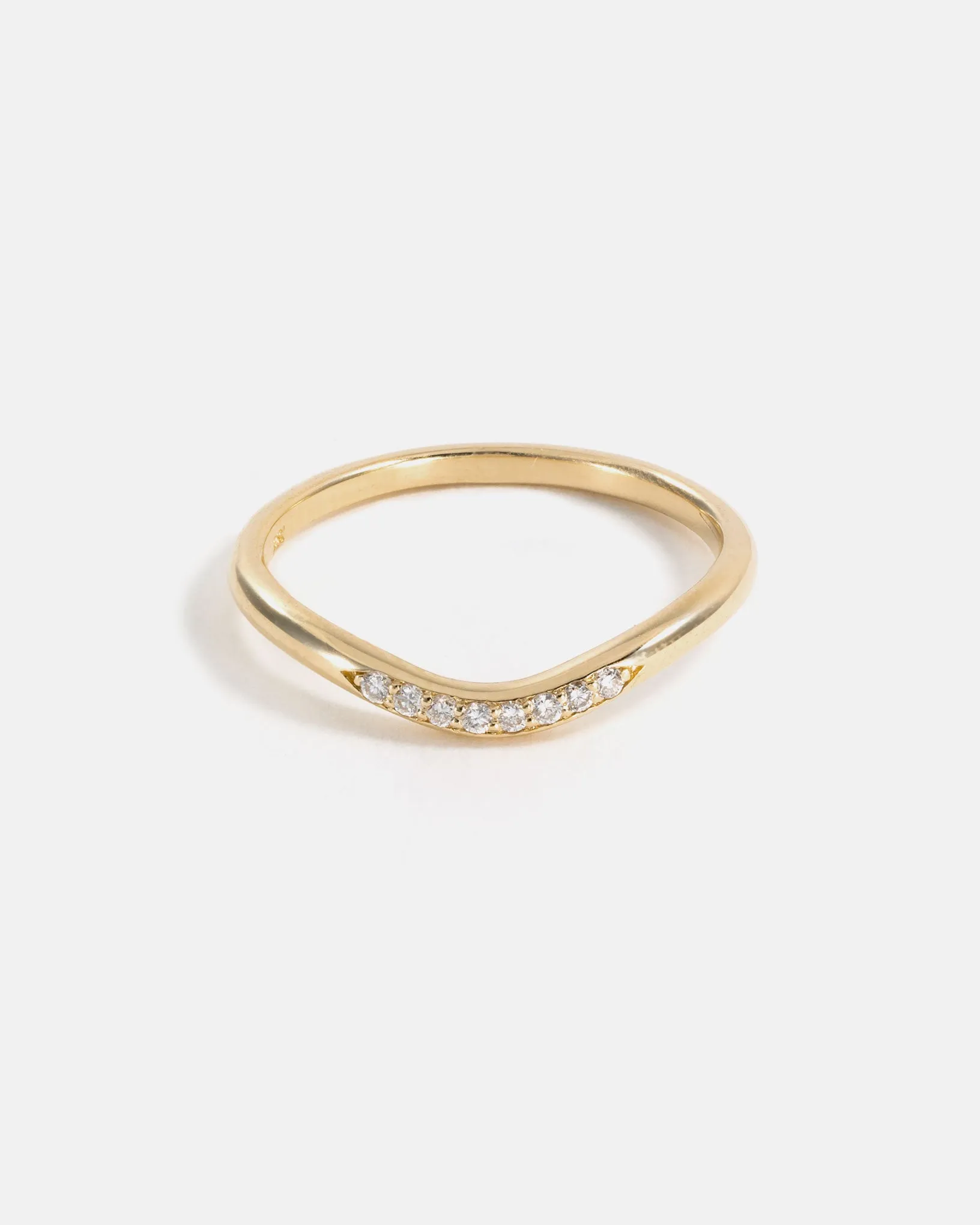 Origines Solitaire Ring and Stratura Wave Wedding Band with lab grown diamonds