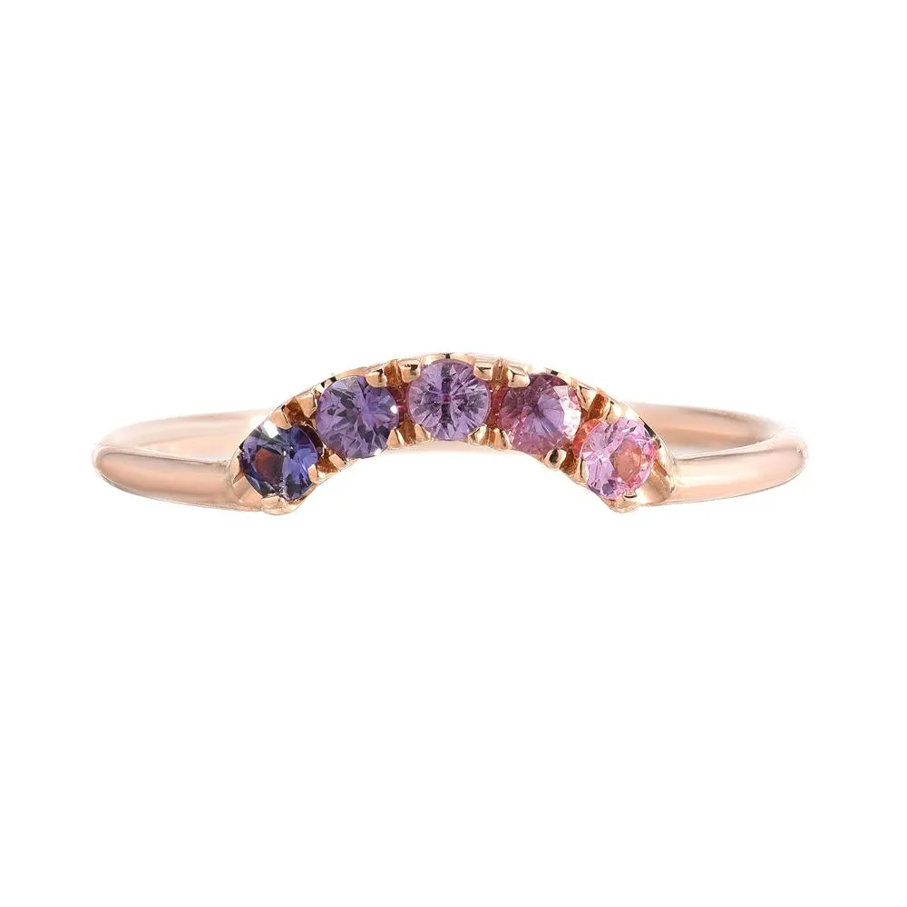 Pegasus Arc Ombré Sapphire Curve Ring