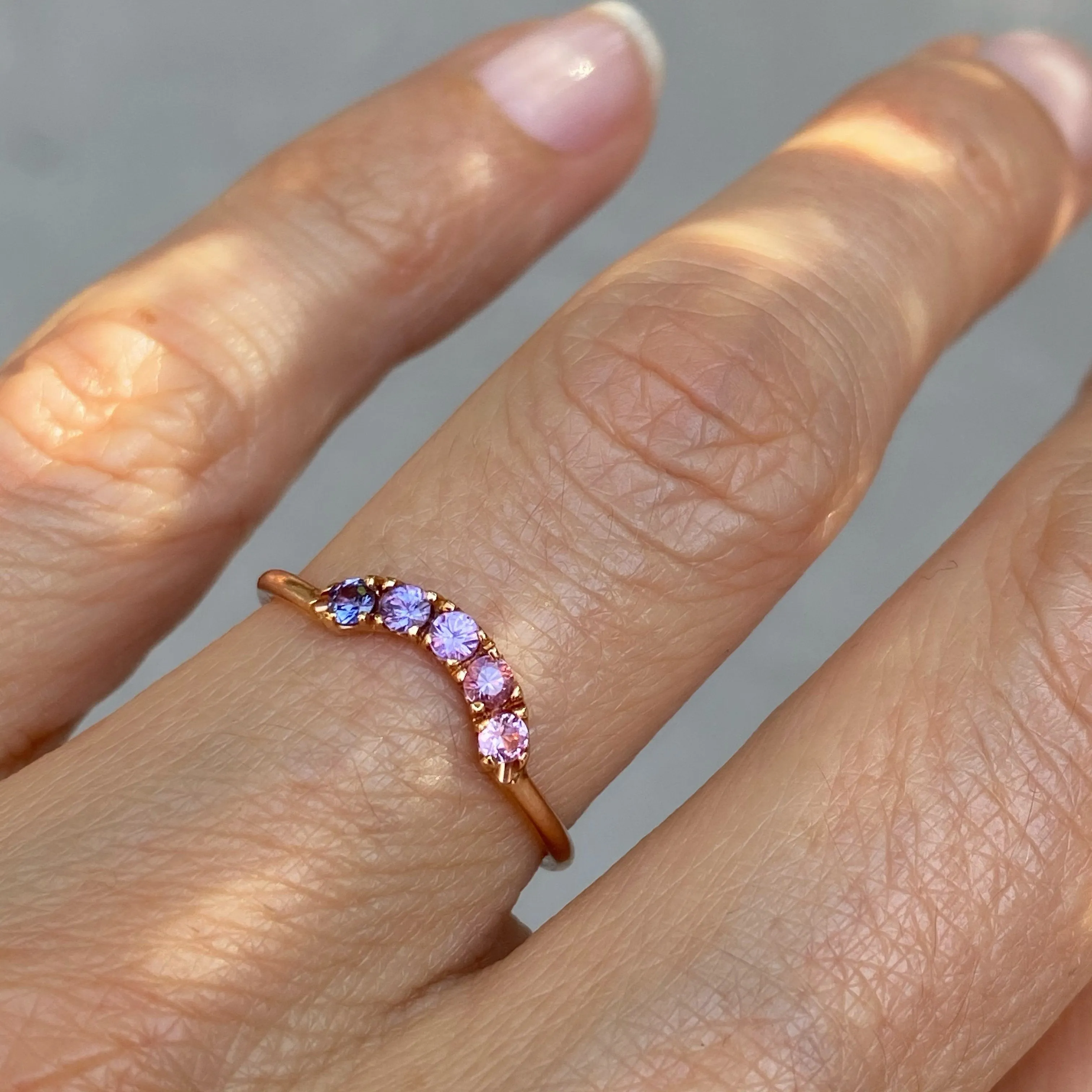 Pegasus Arc Ombré Sapphire Curve Ring