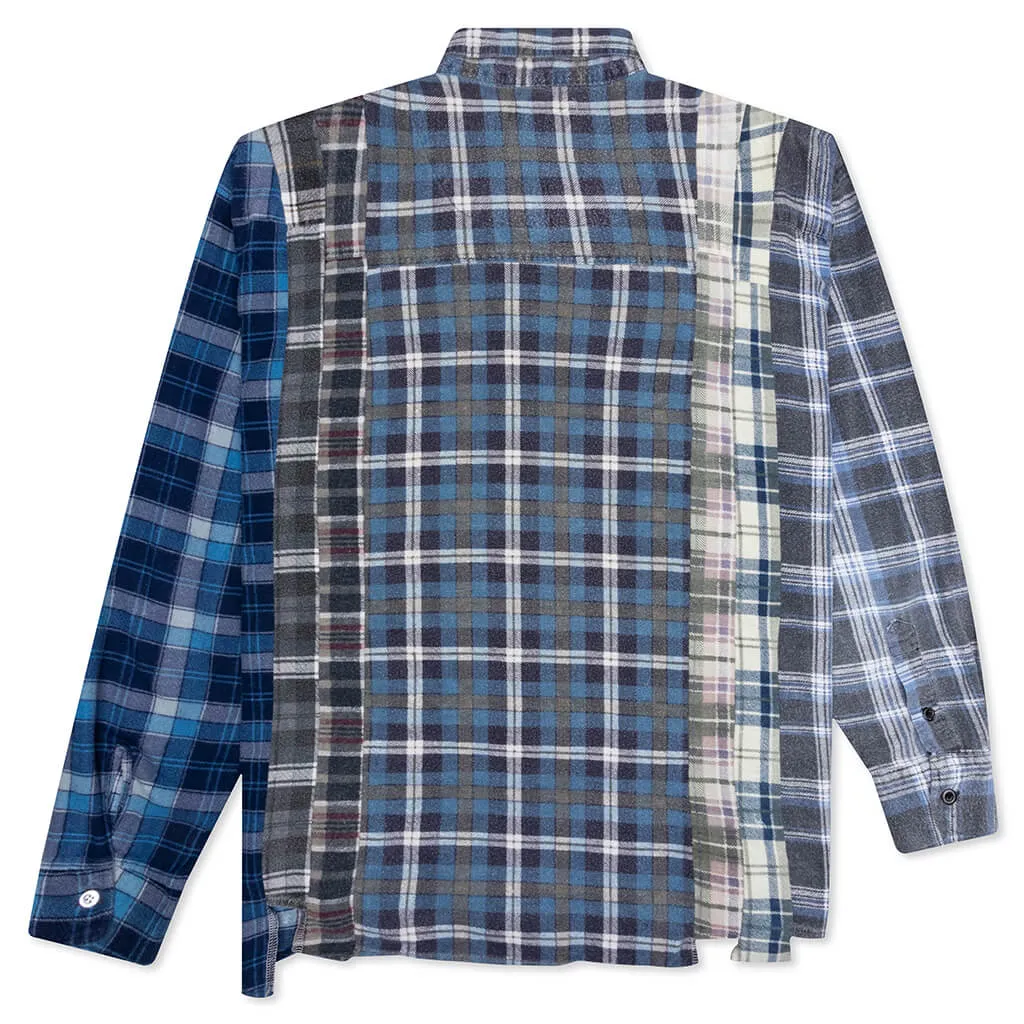 Rebuild by Flannel Shirt 7 Cuts Shirt - Navy/Blue