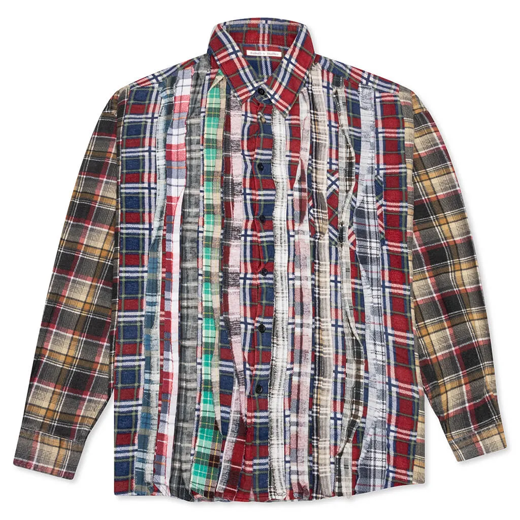 Rebuild Wide Flannel Ribbon Shirt - Red/Blue