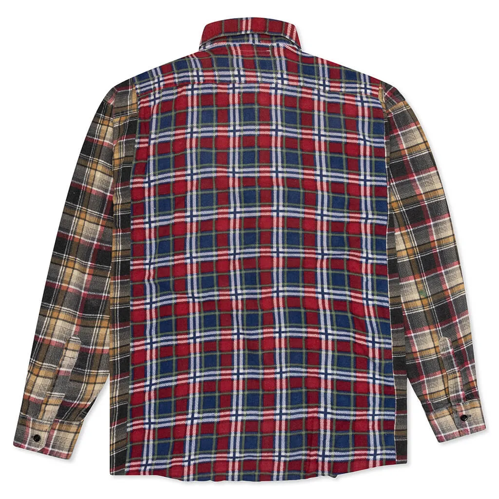 Rebuild Wide Flannel Ribbon Shirt - Red/Blue