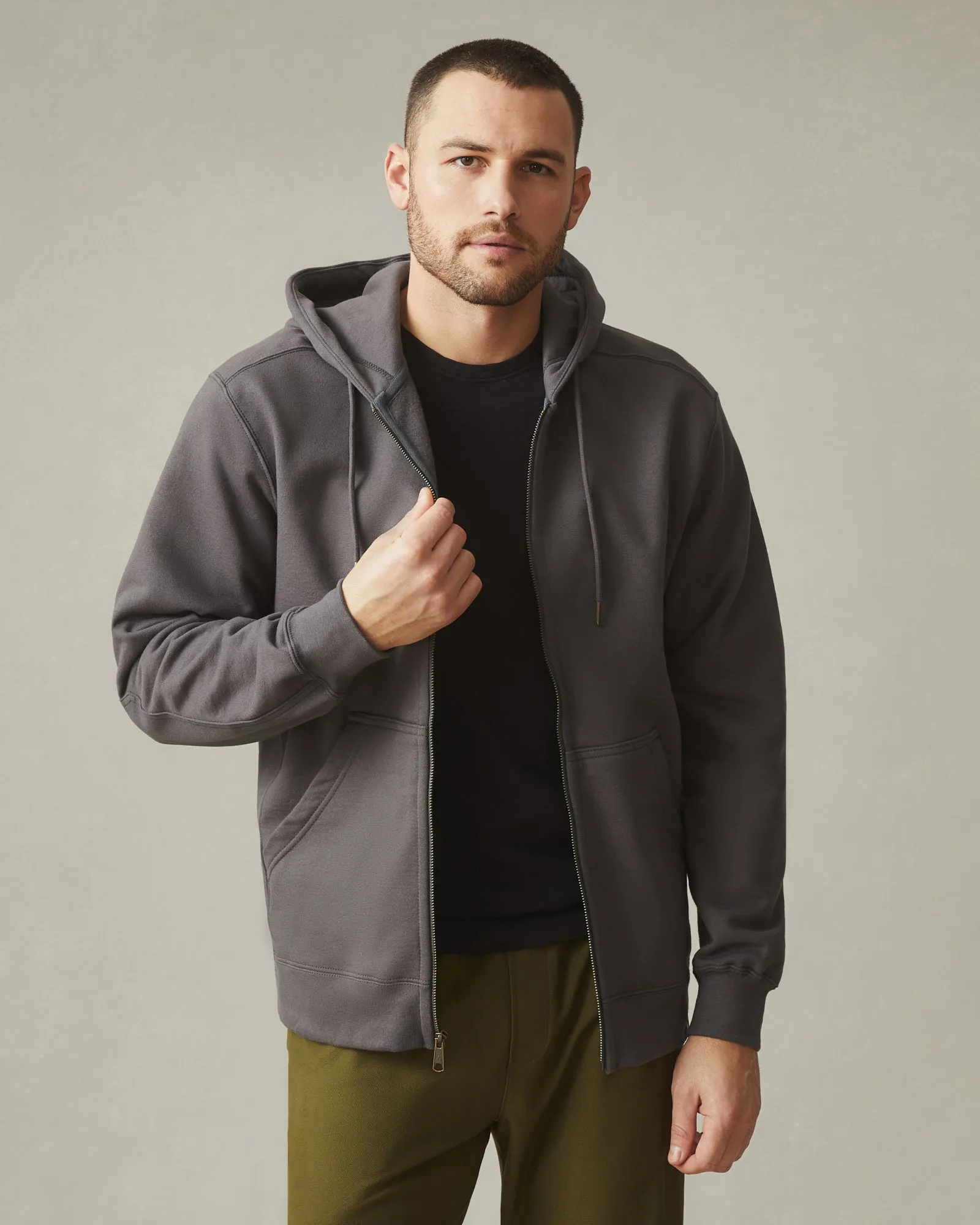 Relaxed Classic Full Zip - Phantom Grey