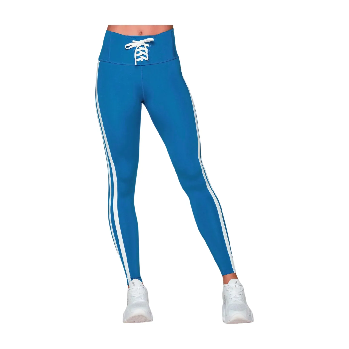 Retro Zumba Laced Up High Waisted Ankle Leggings (Special Order)