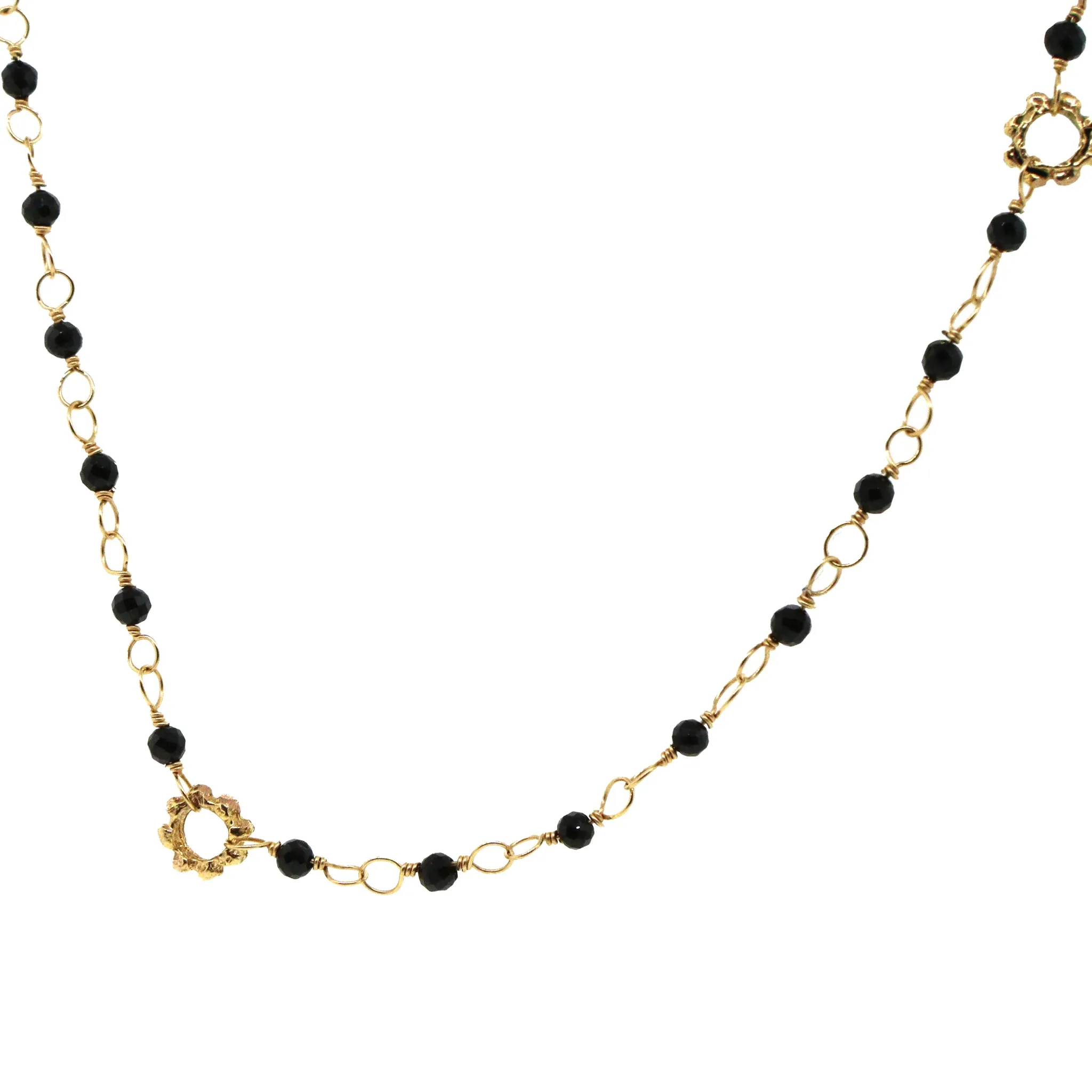 Sapphire Beaded 18k Yellow Gold Necklace