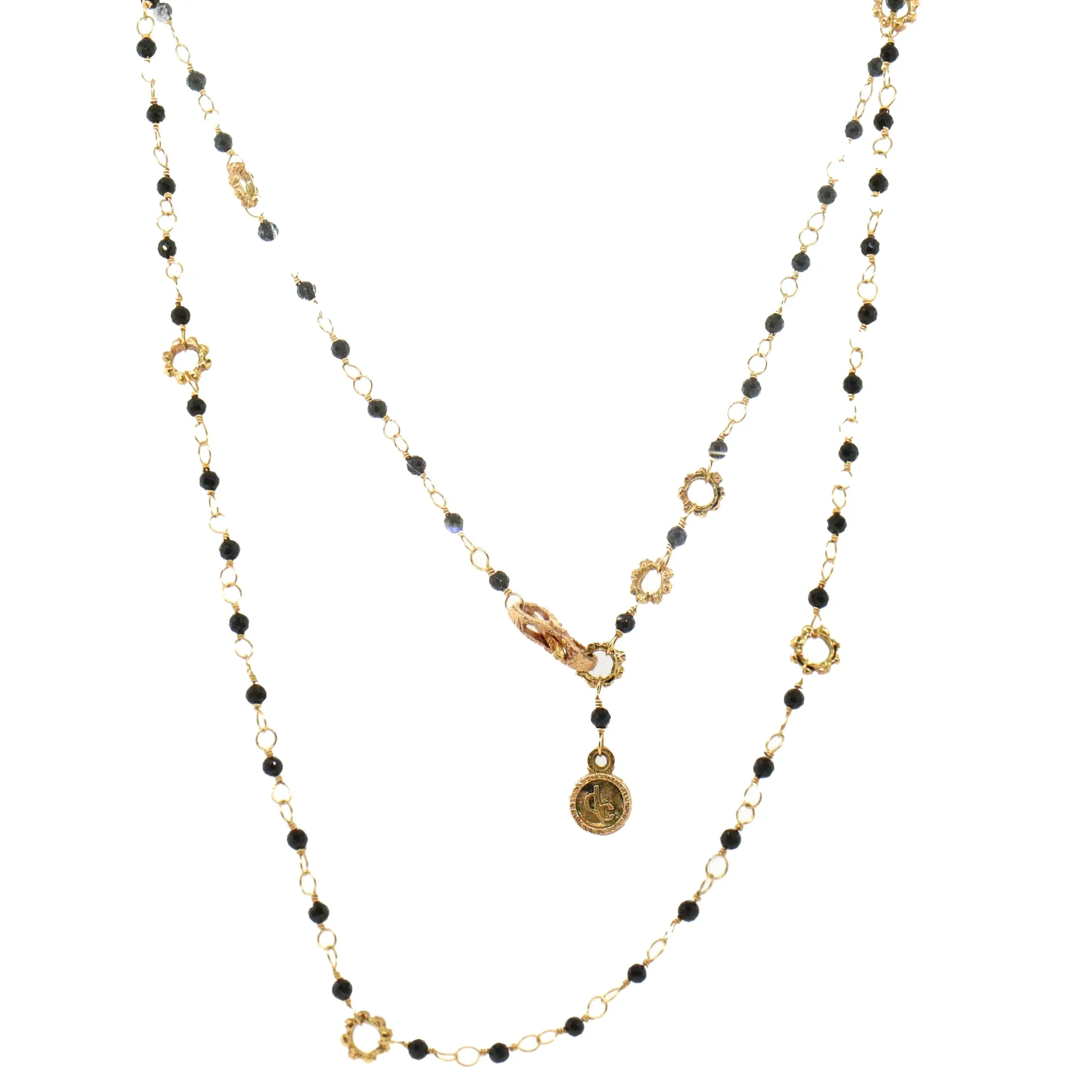 Sapphire Beaded 18k Yellow Gold Necklace