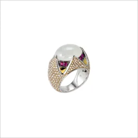 Tempia 18K Gold & Moonstone Ring with Diamonds