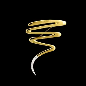 Tiffany & Co. Paloma Picasso 18K Yellow Gold Estate Squiggle and Diamond Pin