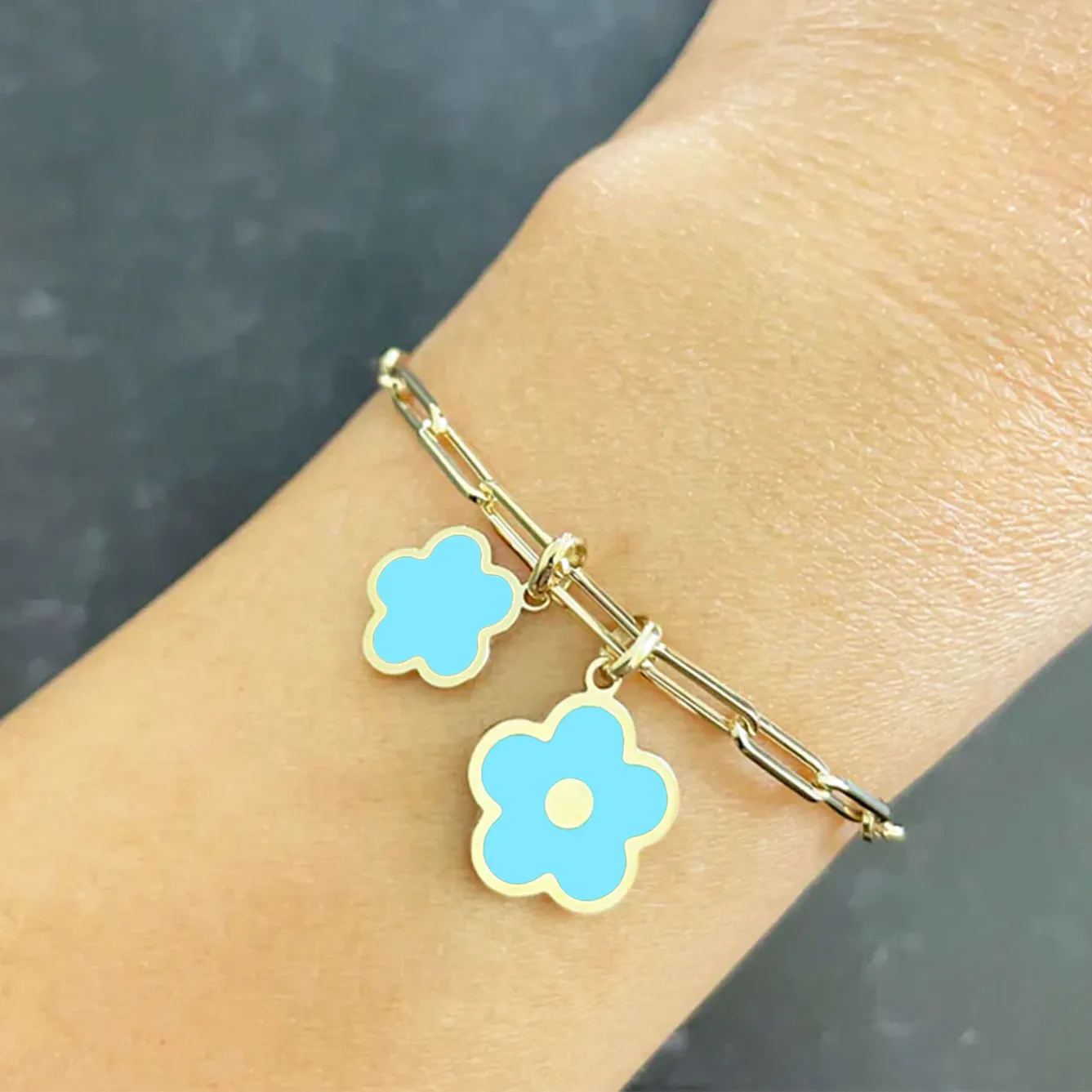 Turquoise Cherry Blossom Charm