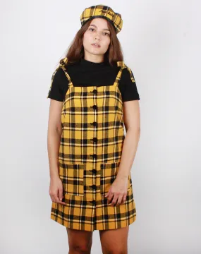 YELLOW CHECK PINNY DRESS