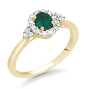 Yellow Gold Emerald & Diamond Heirloom Ring