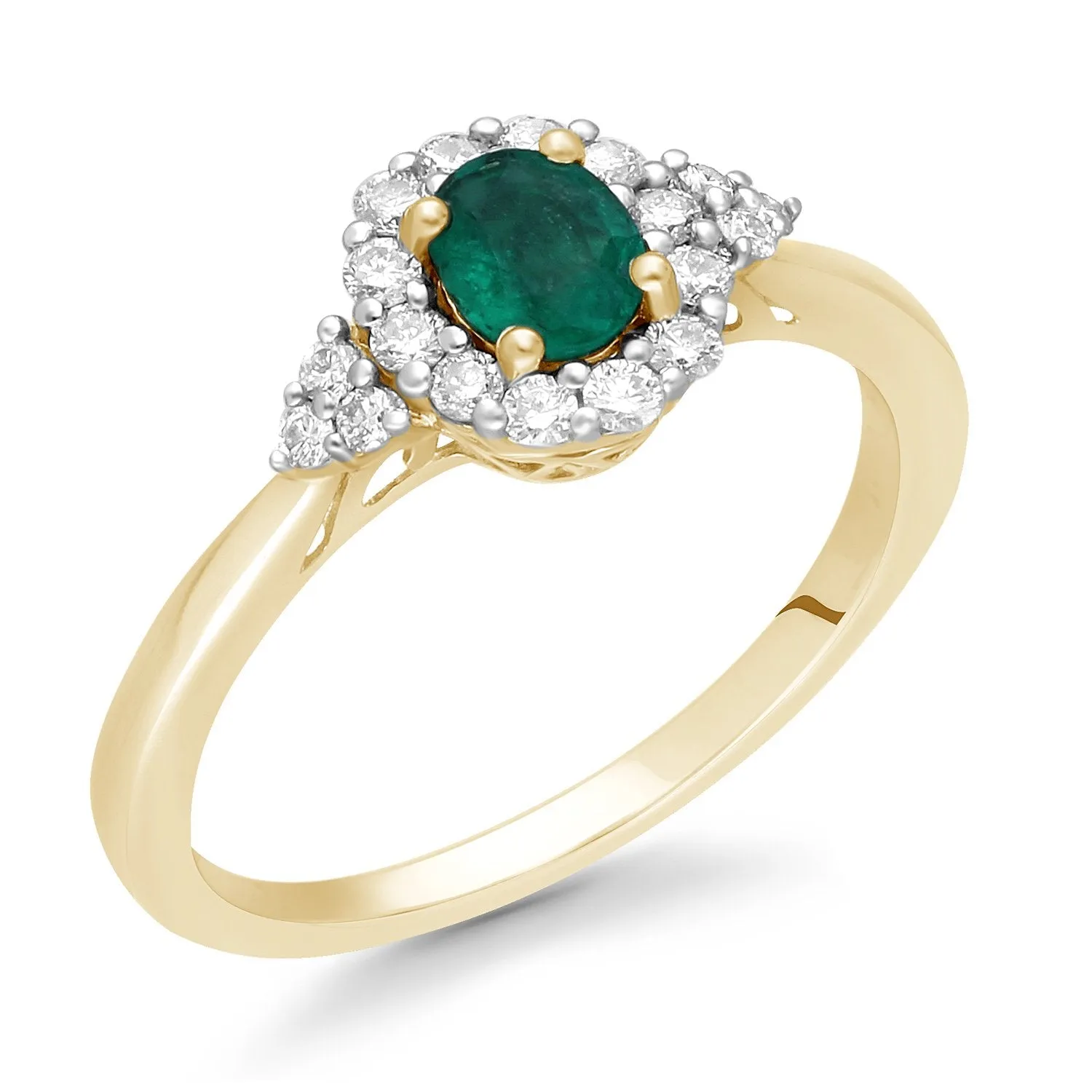 Yellow Gold Emerald & Diamond Heirloom Ring