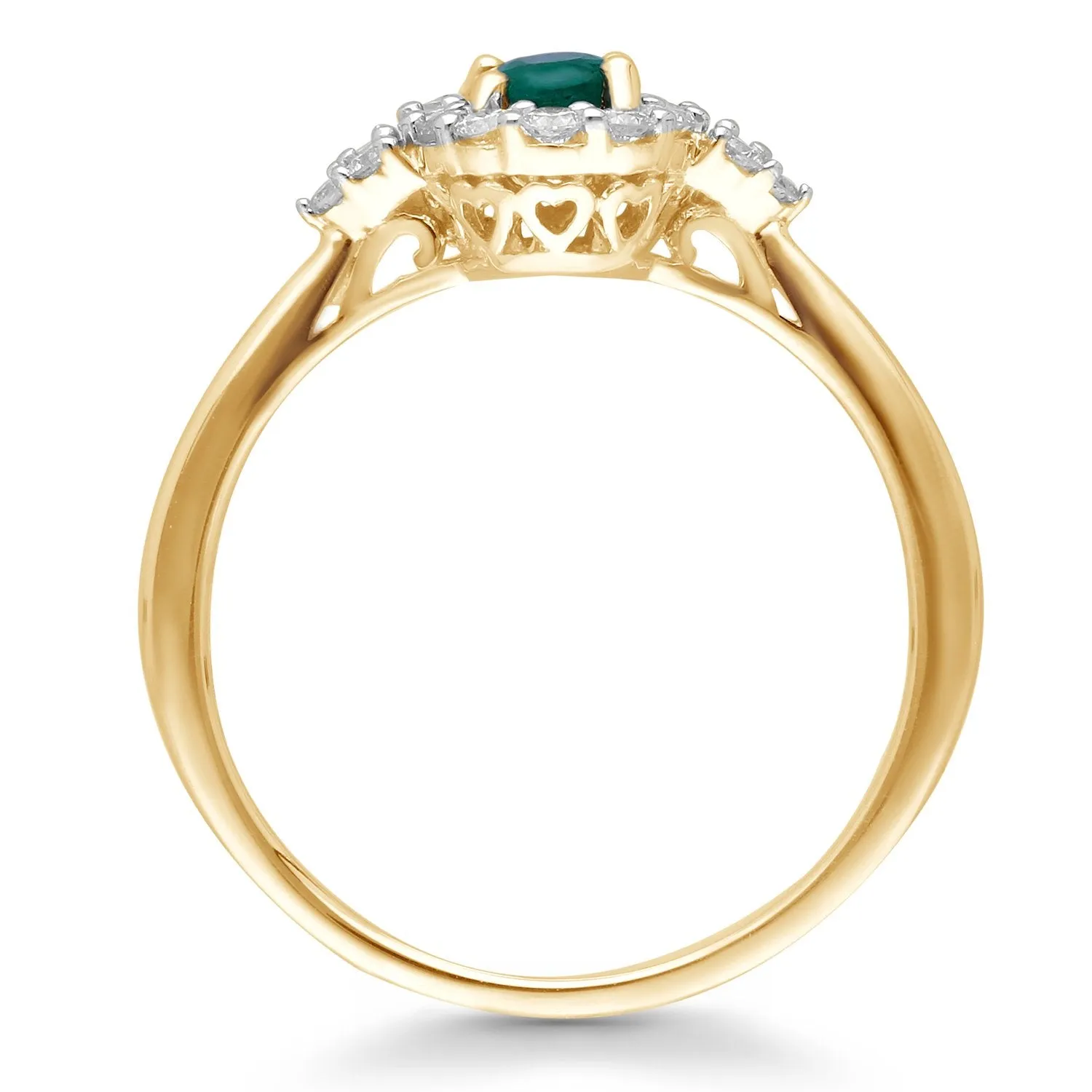 Yellow Gold Emerald & Diamond Heirloom Ring