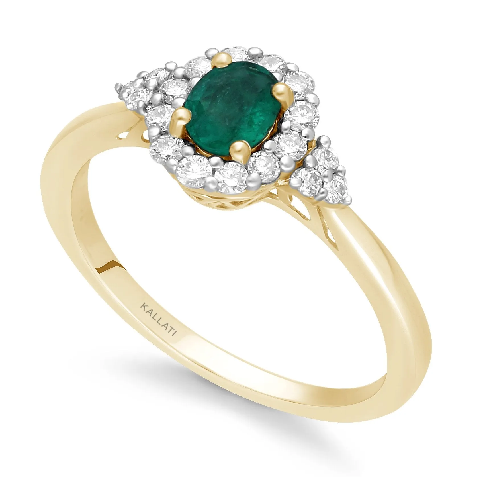 Yellow Gold Emerald & Diamond Heirloom Ring