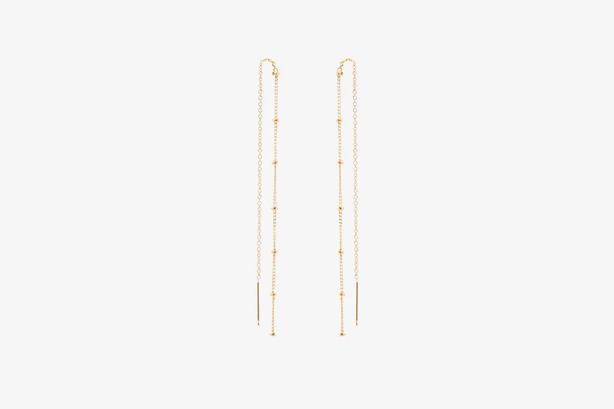 Zoe Chicco 14k Satellite Chain Threader Earrings