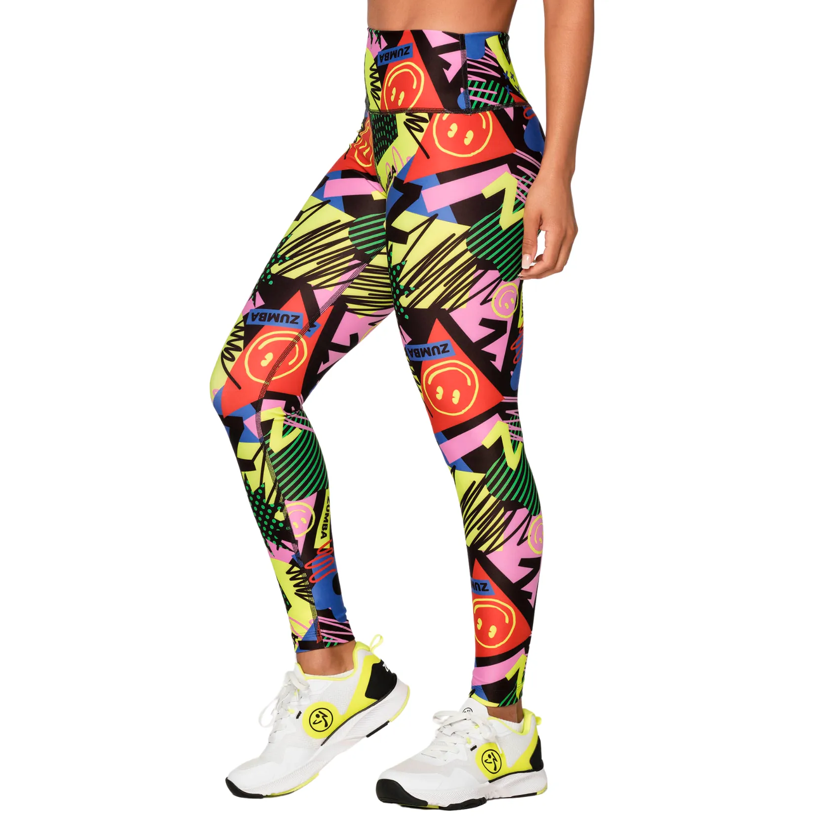 Zumba Happy And Fun High Waisted Ankle Leggings(Special Order)