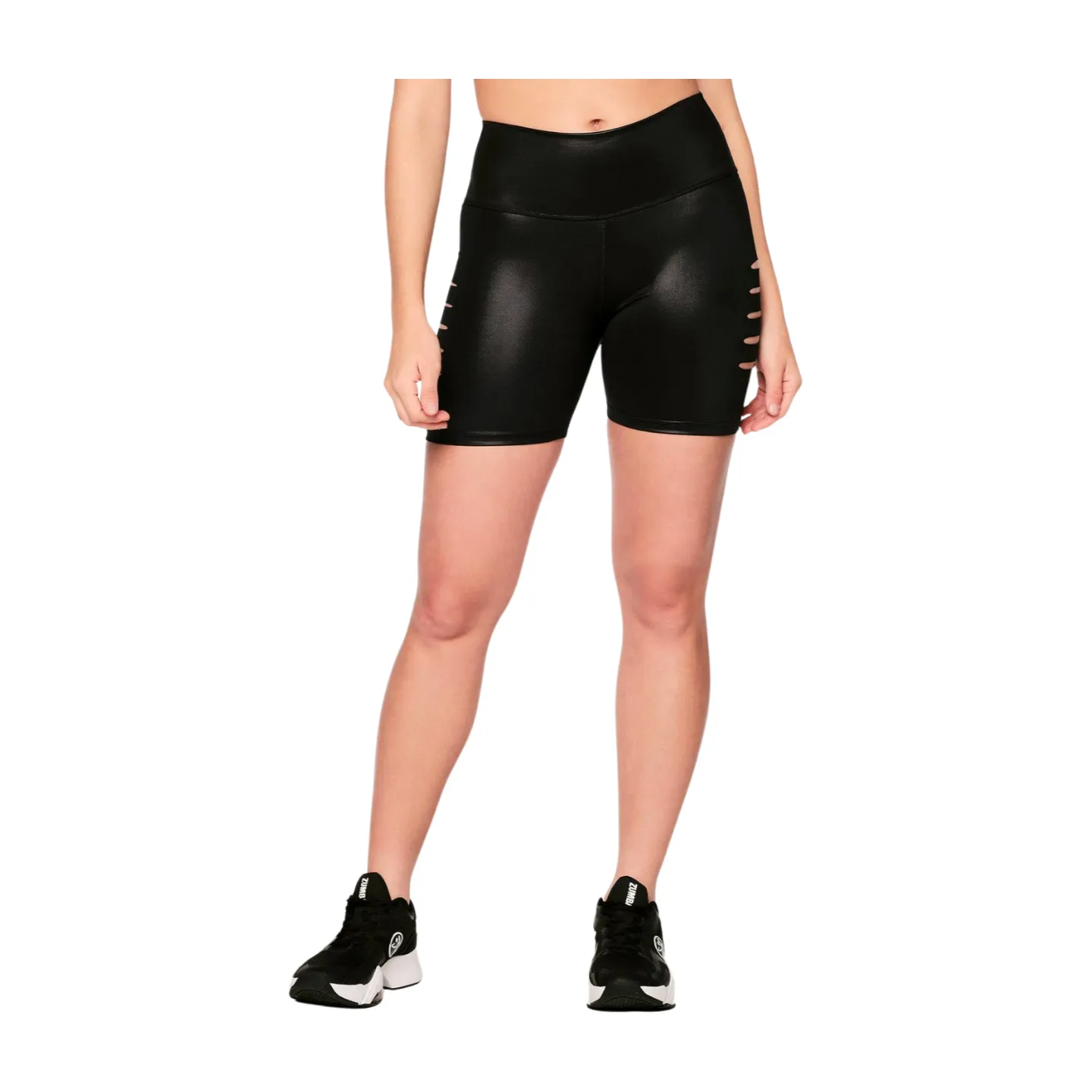 Zumba High Waisted Slashed Biker Shorts (Special Order)